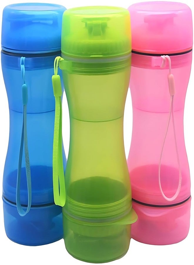 KPS 2 in 1 Portable Dog/Cat Water & Food Dispenser | Leak-Proof Travel Bottle with Snack Container for Pets | Portable Travel Bottle with Food Storage | Pet Feeding Solution (Pack of 1,Multicolor) - Image 2